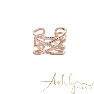 AA Emerys 18k Rose Gold Pld Tier Wrap Ring .45ctw